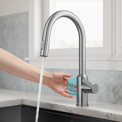 KRAUS Oletto Touchless Pull-Down Kitchen Faucet in Spot-Free Stainless Steel - KSF-2830SFS