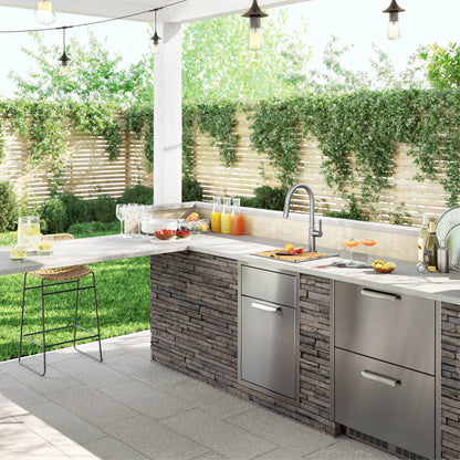 KRAUS 15"x 15" Outdoor Marine Grade Workstation Drop-In T316 Stainless Steel Bar Sink - KWT321-15-316