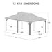 Kozyard Alexander 12' X 18' Hardtop Gazebo, Aluminum Metal Gazebo with Galvanized Steel Double Roof Canopy, Curtain and Netting, Permanent Gazebo Pavilion for Patio, Backyard, Deck, Lawn Brown - KZAHG1218BRW