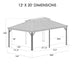 Kozyard Alexander 12' X 20' Hardtop Gazebo, Aluminum Metal Gazebo with Galvanized Steel Double Roof Canopy, Curtain and Netting, Permanent Gazebo Pavilion for Patio, Backyard, Deck, Lawn Brown - KZAHG1220