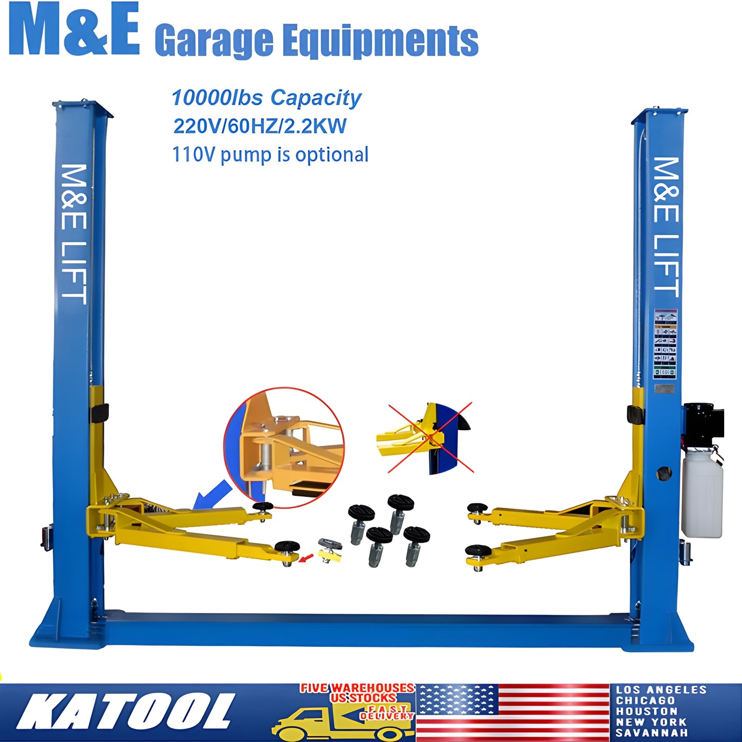 Katool Two Post Vehicle Lift 10,000lbs H105 - KT-H105