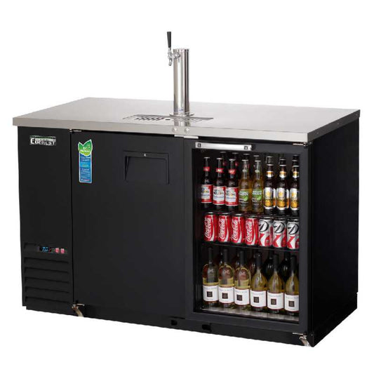 Everest Commercial 57" Back Bar & Direct Draw Keg Refrigerator Cooler Beer Dispenser 20 cu. ft. - EBD2-BBG