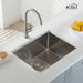 Kibi 23" x 18" x 10" Handcrafted Undermount Single Bowl Kitchen Sink With Satin Finish - K1-S23