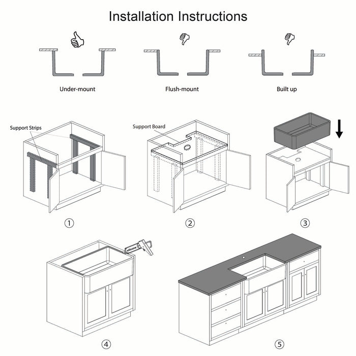 Kibi 30" x 18" x 10" Pure Series Undermount Single Bowl Fireclay Kitchen Sink In Glossy White - K2-SF30