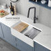 Kibi 30" x 20" x 10" Pure Series Single Bowl Fireclay Farmhouse Kitchen Sink In Glossy White - K2-SF30T