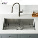 Kibi 32 3/4" x 19" x 10" Handcrafted Undermount Single Bowl Stainless Steel Kitchen Sink With Satin Finish - K1-S33