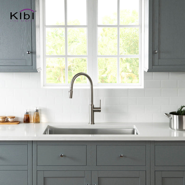 Kibi 32 3/4" x 19" x 10" Handcrafted Undermount Single Bowl Stainless Steel Kitchen Sink With Satin Finish - K1-S33