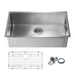 Kibi 32 3/4" x 19" x 10" Handcrafted Undermount Single Bowl Stainless Steel Kitchen Sink With Satin Finish - K1-S33