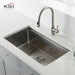 Kibi 32 3/4" x 19" x 10" Single Bowl Undermount Workstation Sink In Satin Finish - K1-S33T