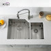 Kibi 32" x 20" x 10" Handcrafted Undermount Double Bowl Stainless Steel Kitchen Sink - K1-D32