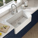 Kibi 33" x 18" x 10" Pillar Series Single Bowl Fireclay Farmhouse Sink In Glossy White - K2-SF33PI