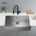 Kibi 36" x 22" x 10" Handcrafted Single Bowl Farmhouse Apron Kitchen Sink With Satin Finish - K1-SF36