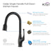 Kibi Cedar Single Handle High Arc Pull Down Kitchen Faucet With Soap Dispenser in Oil Rubbed Bronze Finish - C-KKF2010ORB-KSD101ORB