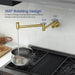 Kibi Circular Kitchen Pot Filler in Brushed Gold Finish - KPF601BG