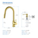 Kibi Circular Single Handle Pull Down Kitchen Faucet With Soap Dispenser in Brushed Gold Finish - C-KKF2013BG-KSD100BG