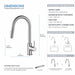 Kibi Circular Single Handle Pull Down Kitchen Faucet With Soap Dispenser in Brushed Nickel Finish - C-KKF2013BN-KSD100BN