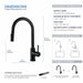 Kibi Circular Single Handle Pull Down Kitchen Faucet With Soap Dispenser in Matte Black Finish - C-KKF2013MB-KSD100MB