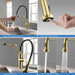 Kibi Engel Single Handle Pull Down Kitchen Faucet In Brushed Gold Finish - KKF2014BG