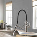 Kibi Engel Single Handle Pull Down Kitchen Faucet In Brushed Nickel Finish - KKF2014BN