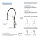 Kibi Engel Single Handle Pull Down Kitchen Faucet In Brushed Nickel Finish - KKF2014BN