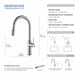 Kibi Hilo Single Handle High Arc Pull Down Kitchen Faucet With Soap Dispenser in Brushed Nickel Finish - C-KKF2008BN-KSD100BN