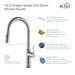 Kibi Hilo Single Handle High Arc Pull Down Kitchen Faucet With Soap Dispenser in Brushed Nickel Finish - C-KKF2008BN-KSD100BN