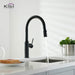 Kibi Hilo Single Handle High Arc Pull Down Kitchen Faucet With Soap Dispenser in Matte Black Finish - C-KKF2008MB-KSD100MB