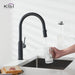 Kibi Hilo Single Handle High Arc Pull Down Kitchen Faucet With Soap Dispenser in Matte Black Finish - C-KKF2008MB-KSD100MB