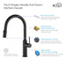 Kibi Hilo Single Handle High Arc Pull Down Kitchen Faucet With Soap Dispenser in Matte Black Finish - C-KKF2008MB-KSD100MB