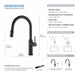 Kibi Hilo Single Handle High Arc Pull Down Kitchen Faucet With Soap Dispenser in Matte Black Finish - C-KKF2008MB-KSD100MB