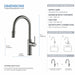 Kibi Hilo Single Handle High Arc Pull Down Kitchen Faucet With Soap Dispenser in Titanium Finish - C-KKF2008TT-KSD100TT