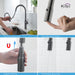 Kibi Hilo Single Handle High Arc Pull Down Kitchen Faucet With Soap Dispenser in Titanium Finish - C-KKF2008TT-KSD100TT