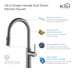 Kibi Hilo Single Handle High Arc Pull Down Kitchen Faucet With Soap Dispenser in Titanium Finish - C-KKF2008TT-KSD100TT