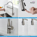 Kibi Largo Single Handle Pull Down Kitchen Faucet With Soap Dispenser in Brushed Nickel Finish - C-KKF2006BN-KSD100BN