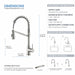 Kibi Largo Single Handle Pull Down Kitchen Faucet With Soap Dispenser in Brushed Nickel Finish - C-KKF2006BN-KSD100BN