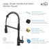 Kibi Largo Single Handle Pull Down Kitchen Faucet With Soap Dispenser in Matte Black Finish - C-KKF2006MB-KSD100MB