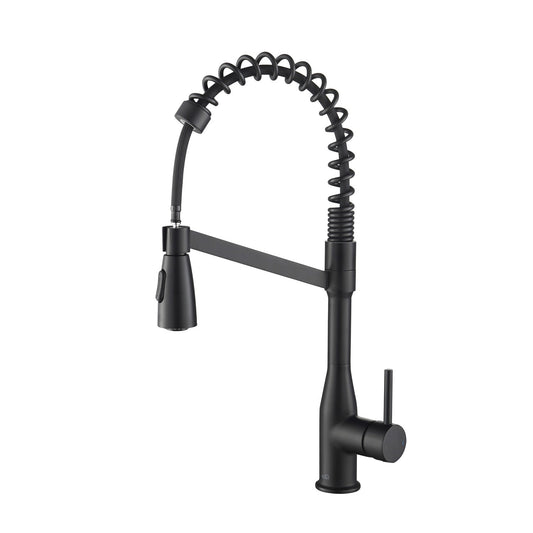 Kibi Largo Single Handle Pull Down Kitchen Faucet in Matte Black Finish - KKF2006MB
