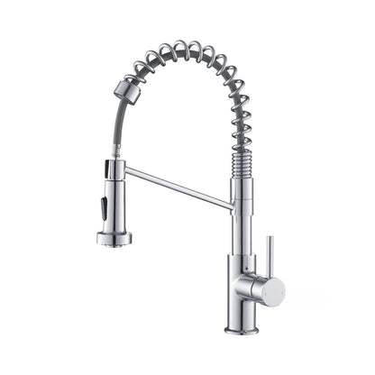 Kibi Lodi Single Handle High Arc Pull Down Kitchen Faucet In Chrome Finish - KKF2004CH