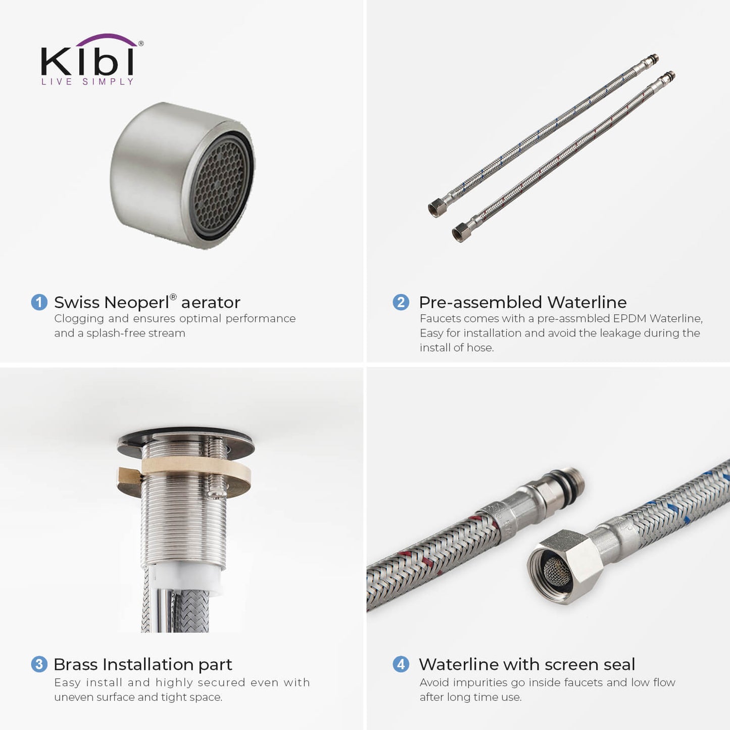 Kibi Lowa Single Handle High Arc Kitchen Bar Sink Faucet With Soap Dispenser in Brushed Nickel Finish - C-KKF2001BN-KSD100BN