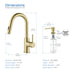 Kibi Luxe Single Handle High Arc Pull Down Kitchen Faucet With Soap Dispenser in Brushed Gold Finish - C-KKF2011BG-KSD100BG