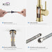 Kibi Luxe Single Handle High Arc Pull Down Kitchen Faucet With Soap Dispenser in Brushed Gold Finish - C-KKF2011BG-KSD100BG