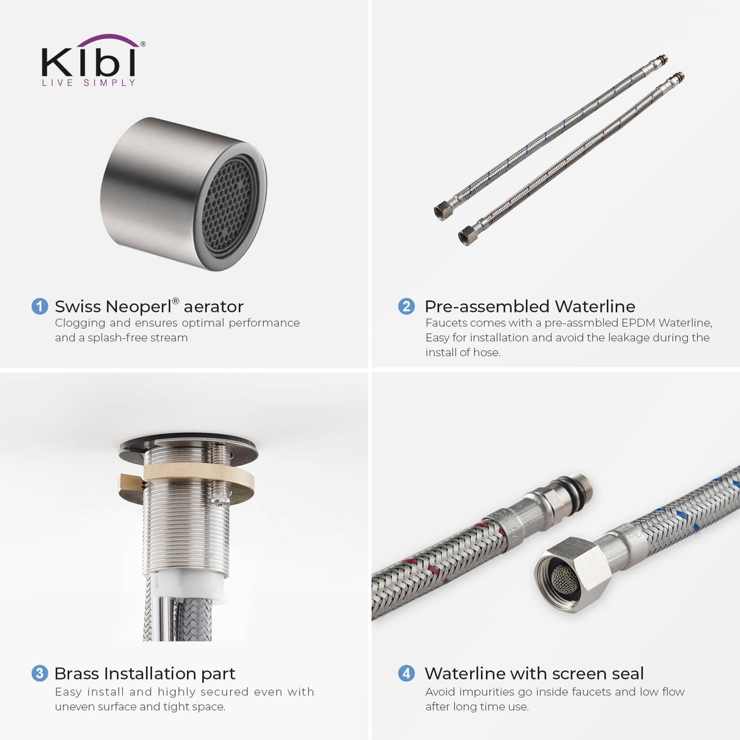 Kibi Macon Single Handle High Arc Kitchen Bar Sink Faucet With Soap Dispenser in Brushed Nickel Finish - C-KKF2012BN-KSD100BN