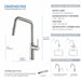 Kibi Macon Single Handle High Arc Pull Down Kitchen Faucet With Soap Dispenser in Brushed Nickel Finish - C-KKF2007BN-KSD100BN