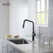 Kibi Macon Single Handle High Arc Pull Down Kitchen Faucet With Soap Dispenser in Matte Black Finish - C-KKF2007MB-KSD100MB