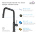 Kibi Macon Single Handle High Arc Pull Down Kitchen Faucet With Soap Dispenser in Matte Black Finish - C-KKF2007MB-KSD100MB