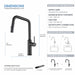 Kibi Macon Single Handle High Arc Pull Down Kitchen Faucet With Soap Dispenser in Matte Black Finish - C-KKF2007MB-KSD100MB