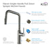 Kibi Macon Single Handle High Arc Pull Down Kitchen Faucet With Soap Dispenser in Titanium Finish - C-KKF2007TT-KSD100TT