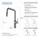 Kibi Macon Single Handle High Arc Pull Down Kitchen Faucet With Soap Dispenser in Titanium Finish - C-KKF2007TT-KSD100TT