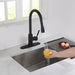 Kibi Single Handle Pull Down Kitchen Faucet With Touch Sensor In Matte Black Finish - F102MB-S