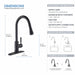 Kibi Single Handle Pull Down Kitchen Faucet With Touch Sensor In Matte Black Finish - F102MB-S